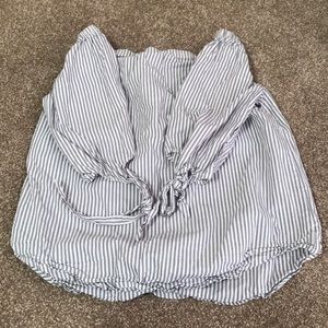 Off the shoulder stripped shirt